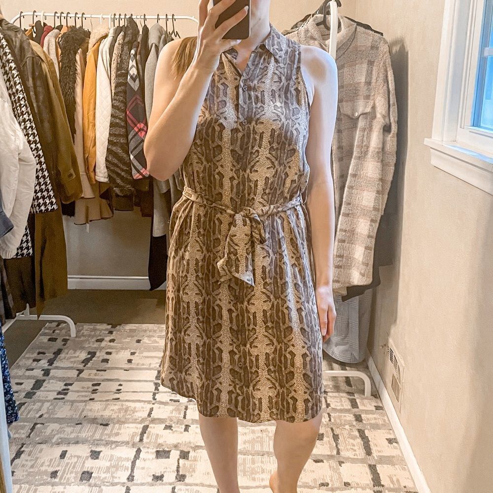 Equipment Femme Sleeveless Shirt Dress Snakeprint S